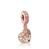 925 charm pärlor tillbehör passar pandora charms smycken ros guld färg samling liten kärlek rose kärlek charms set hänge diy fin