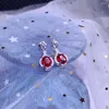 Boucles d'oreilles élégantes rubis rouge pierre précieuse pour les femmes bijoux fins gemme naturelle 925 argent Sterling bonne couleur cadeau de fête