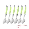 Spoons Stainless Steel Laguiole Dinner Spoon Big Large Tablespoon Set Rainbow Handle Soup Scoop Mti Color Cutlery Cafe 6Pcs 8.5Inch Dr Dh7Rb