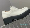 Chaussures classiques à semelle épaisse et à lacets en cuir véritable pour femmes, mode automne