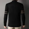 Men's Sweaters Autumn Winter Men's Long Sleeve Top Shirt Fashion Youth Sweater Sleeve Color Matching Top Gray Black Dark Green-Sizes S-4XL 231122