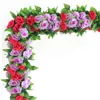 Decorative Flowers 2.4 Meters Rose Artificial Christmas Garland For Wedding Home Room Decoration Spring Autumn Garden DIY Fake Plant Vine