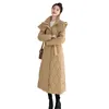 Women's Trench Coats Winter Coat Women Down Jacket Detachable Hat Long Knee Length Thickened Slimming Diamond 303CYL