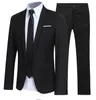 Men's Suits Men Blazers 2 Pieces Sets Formal Business Korean 2023 Pants Blue Coats Wedding Elegant Jackets Luxury