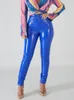 Frauen Jeans Latex Pu Leder Hosen Frauen Rosa Schwarz Enge Hosen Streetwear Mode Hohe Taille Bleistift Hose Weibliche Dünne Böden 231121