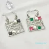 Stud multicolore Eardrop copie boucles d'oreilles marque femmes charme Stud haute qualité marque cuivre amour étanche et pas de décoloration lettre boucles d'oreilles haut