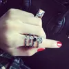 Cluster Rings Timlee R050 Personlighetsöverdrivning Retro Rhinestone Alloy Finger 4 Piece/Set Fashion Jewelry Wholesale