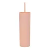 Décoration de fête Personnalisé Slim Skinny Tumblers 16oz Bouteille d'eau en acrylique mat avec couvercle Paille Poule Cadeaux de demoiselle d'honneur Double paroi colorée