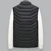 Gilets pour hommes hommes automne hiver sans manches couleur unie cardigan gilet rembourré plus taille coupe-vent manteau décontracté revers poches à glissière gilet