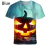 T-shirt da uomo Costume di Halloween Testa di zucca Teschio T-shirt da uomo a maniche corte 3D T-shirt da marea