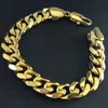 Charm-Armbänder Herrenschmuck Domineering 8 Zoll Edelstahl Curb Cuban Link Chain Armbänder für Männer Frauen Hip-Hop Punk Partyschmuck 231121