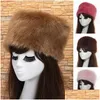 Berets Berets Women Hats Lady Russian Thick Fluffy Faux Fur Hat Headbands Winter Ski Female Headband Autumn Drop Delivery Fashion Acce Dh5Rd