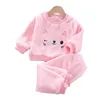 Pyjamas Baby Jungen Winterset Plüsch -Kapuze -Jacke 2 Stück Kinder lässig Arktis Samt Tracksuit Girls Clothing 231122