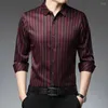 Camisas casuais masculinas 2023 marca designer listrado homens para roupas masculinas moda coreana camisa de manga longa vestido de luxo roupas jérsei 131