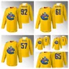 VancouverX Canucksr Diwali Night Jazzy B # 1 Warmup Riley Stillman Jersey Jaune # 61 Tyler Myers Jersey Jaune # 57