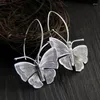 Dangle Earrings Exquisite Antique Silver Color Butterfly Drop For Women Jewelry