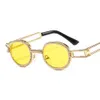 Solglasögon Bluray Pretection Retro Round Solglasögon Kvinnor Vintage Steampunk Sun Glasögon för män Rensa lins Rhinestone Solglasögon Oculos J230422