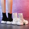 Stretch Sokken Schoenen Dames Lente Ins Koreaanse versie van vrijetijdssportschoenen Vliegende gebreide sokken Laarzen