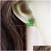 Stud -oorbellen schattig groene kikker kristal dames mode creativiteit grappige zirkoon sieraden geschenken persoonlijkheid accessoires drop de dh7cn