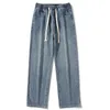 Mäns jeans fyra säsong för män plus storlek varumärke varumärke rita rep elastiska midja ungdomar tröjor långa byxor