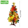 Juldekorationer LED Glowing Mini Desktop Christmas Tree Diy Christmas Tree With Lights Navidad Gift Small Diy Tablett Xmas Trees Year Decor 231121