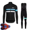 Primavera Autunno RAPHA Team Maglia da ciclismo da uomo Set Maglie a maniche lunghe Pantaloni con bretelle Tuta mtb Abiti da bici Uniforme da bicicletta da corsa Outdoor 256D