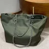 Designer Tote Chain Canvas Bag Classic Stitching Leather Letter Decoration Underarm Luxury Large Capacity Shopping Väskor