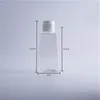 60 ml desinfectante de manos vacío botella de plástico PET con tapa abatible botella de forma trapezoidal para maquillaje líquido desinfectante líquido Nmtfd