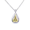 Klassieke fijne sieraden traan peervorm fancy gele 2ct moissanite hanger ketting voor dames