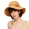 Hüte mit breiter Krempe OhSunny Sonnenhut Kuppel Sommerstroh UV-Schutz Wellenrand verstellbare Strandmode Mütze für Frauen HatWide Oliv22