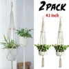 2 Pack 41 inch Handmade Home Garden Plants Hanging String Plant Hanger Macrame Home Decor Pots Basket Hanging Strings 210615259M