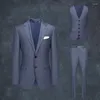 Abiti da uomo Lana da uomo Set Blazer grigio Gilet Pantalone Tempo libero Abbigliamento quotidiano Uomo d'affari Matrimonio Sposo Abbigliamento Taglie forti Monopetto 58