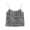 CAMESOLS Tanks Sweet Girls Y2K Black Skull Print Spring Fashion Fashion Dames Slim Camis Top Chic Cute Cotton Tops 230421