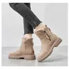 Laarzen Vrouwen Winter Nieuwe Mode Zwarte Warme Snowboots ZIP Hoef Hakken Korte Pluche Laarzen Casual Comfortabele Laarzen Platform Laarzen