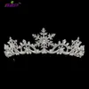 Bijoux de cheveux de mariage Cristaux autrichiens Femmes Princesse Flocon de neige Tiara Couronne De Mariée De Mariage De Noël Bijoux De Cheveux Accessoires SHA8756 231121