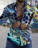 Erkekler Sıradan Gömlekler Beach Resort Style 3D Baskılı Erkekler Moda Uzun Kollu Düğme Yakası Gömlek İlkbahar ve Sonbaharda Erkekler İçin Yaratıcı Hediye 231121