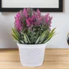 Dekorative Blumen, 4 Stück, künstliche Pflanzen, Sommerdekorationen für den Außenbereich, künstliche Töpfe, Desktop-Verzierungen, Lavendel, künstliche Bonsai-Mittelstücke