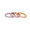 Anéis de cluster 2023 cores de ouro rosa zircônia para mulher homem casamento aço inoxidável presente de dia dos namorados não desbota jóias r211