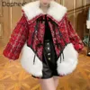 Futro dla kobiet Europejskie norek ciepłe cekinowe fioletowe płaszcze kobiet 2023 Winter High-end Trendy Trendy Long Rleeve Mid długości kurtki dla kobiet