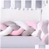 Yastık bebek beşik tampon düğümlü örgülü peluş kreş -cradle dekor yenidoğan hediye yastık genç yatak uyku 2 metre ne damla teslimat OTG18