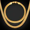 18quot32quot Men Gold Chain 18K Real Gold Plated Wheat Chain Necklace Bracelet Hip Hop Jewelry Set10706671908