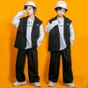 Vêtements de scène filles vêtements de danse moderne Hip Hop enfants costume ample gilet pantalon garçons rue tambour Concert Performance tenue Rave BL8498