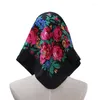 Sjaals 70 70 cm Russische Bloemen Sjaal Vrouwen Vierkante Nationale Hoofd Bandana Retro Zakdoek Etnische Sjaals Zachte Hijab Headwrap