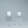 60 мл пластиковая бутылка из ПЭТ с откидной крышкой, прозрачная бутылка квадратной формы для средства для снятия макияжа, одноразовое дезинфицирующее средство для рук Rmjvs