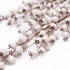 Decoraciones navideñas 1 pieza de rama seca de baya blanca artificial para decoración de flores y artesanía de bricolaje para el hogar árbol de nieve falso 231121