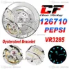 Limpo CF GMT VR3285 Homens automáticos relógios pepsi Cerâmica azul vermelha Moldura 904L Aço Oystersteel Bracelet Super Edition Watches Puret273s