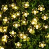 Guirlande de fleurs solaires 22 pieds 50 LED guirlandes de fleurs de cerisier lumières féeriques à énergie solaire imperméables extérieures pour extérieur Gar276Y