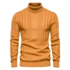 Herrtröjor män Turtlenecks tröjor Knitwear Pullovers Solid Color Långärmad randig tröja Male Casual Daily Multicolor Sweaters S-XXL 231122