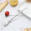 Drinking Straws Reusable Metal Filter Sts Stainless Steel St Gourd Beverage Coffee Tea Spoon Drop Delivery Home Garden Kitchen Dinin Dhpow