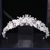 Andere Schmuck Sets Silber Farbe Luxus Barock Kristall Krone Tiara Für Frauen Braut Königin Kopfschmuck Diademe Braut Hochzeit Haarschmuck 230422